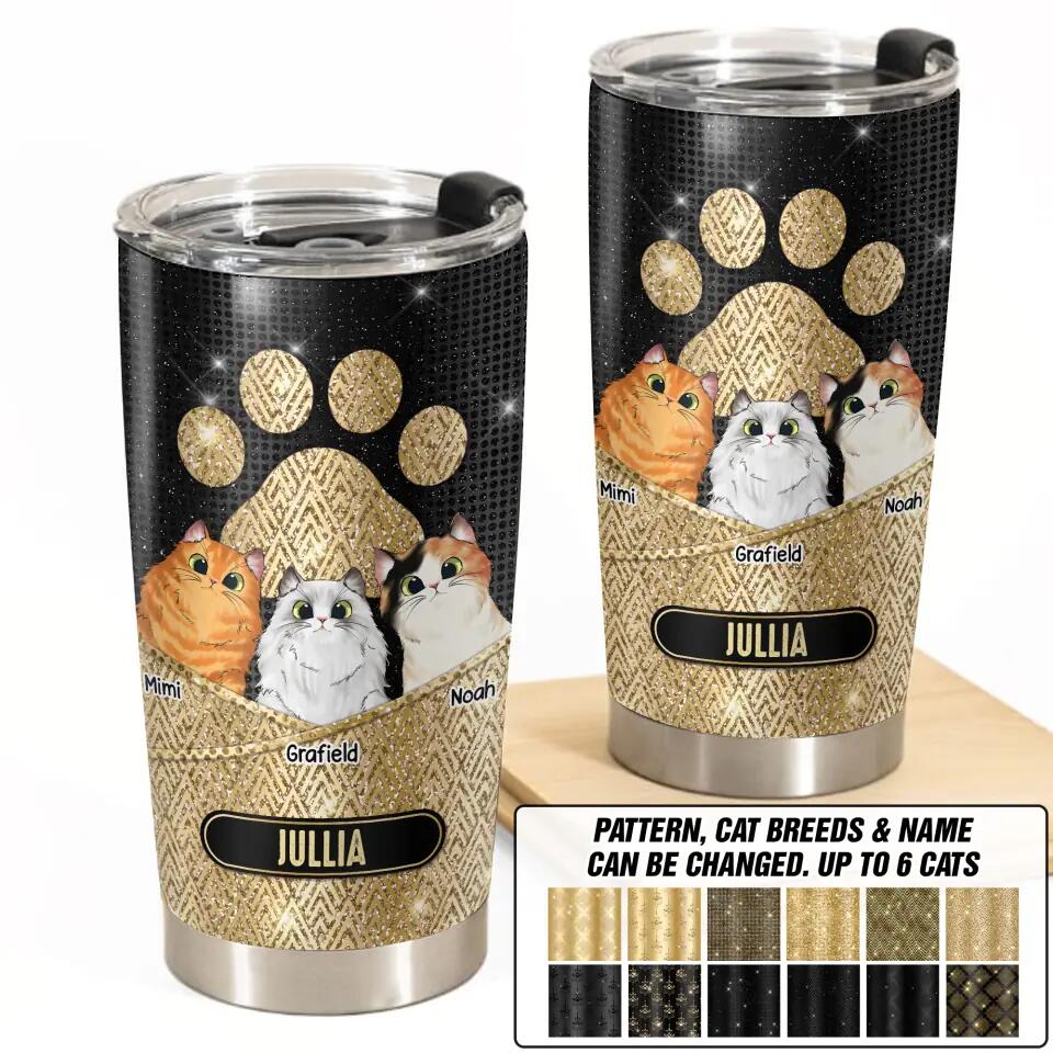 Personalized Cat Lovers Paw Tumbler Printed QTDT2103