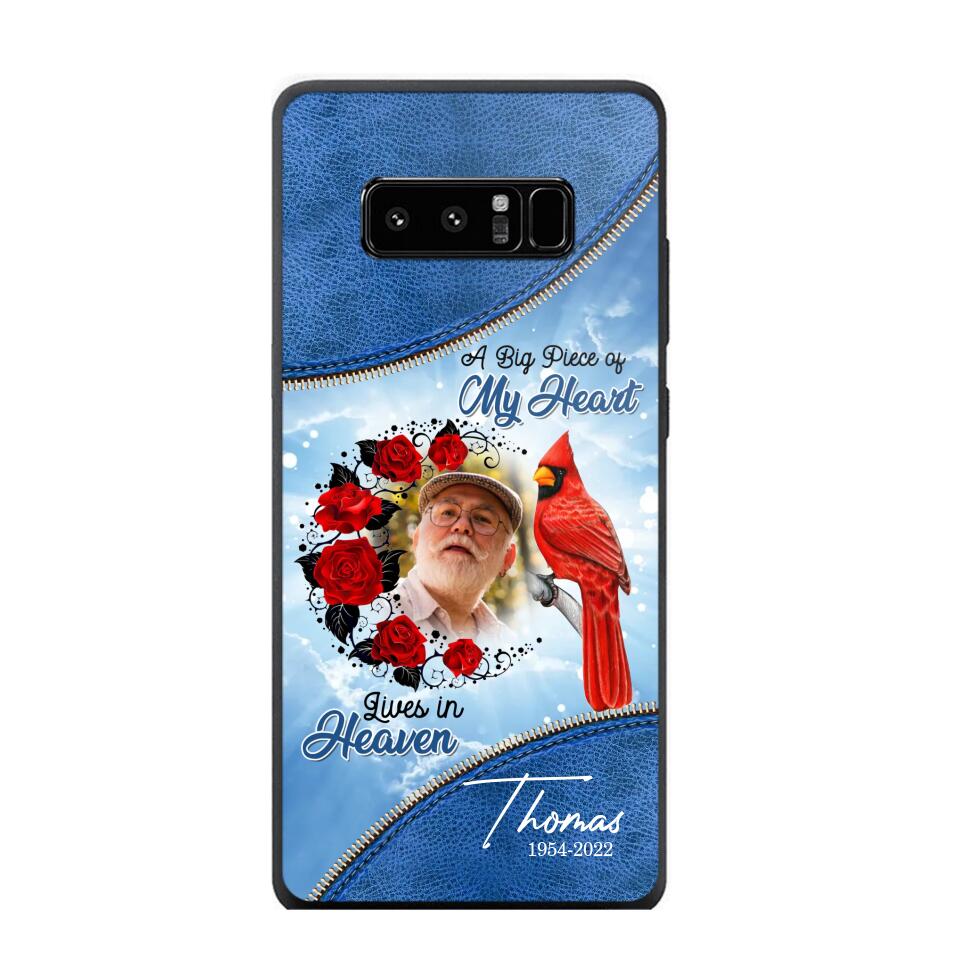 Personalized Upload Photo Memorial A Big Piece Of My Heart Lives in Heaven Phonecase Printed QTDT2103