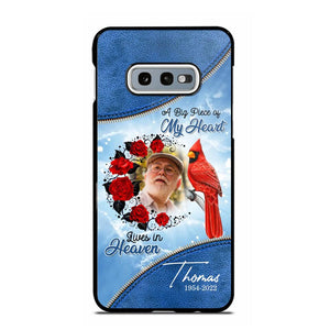 Personalized Upload Photo Memorial A Big Piece Of My Heart Lives in Heaven Phonecase Printed QTDT2103