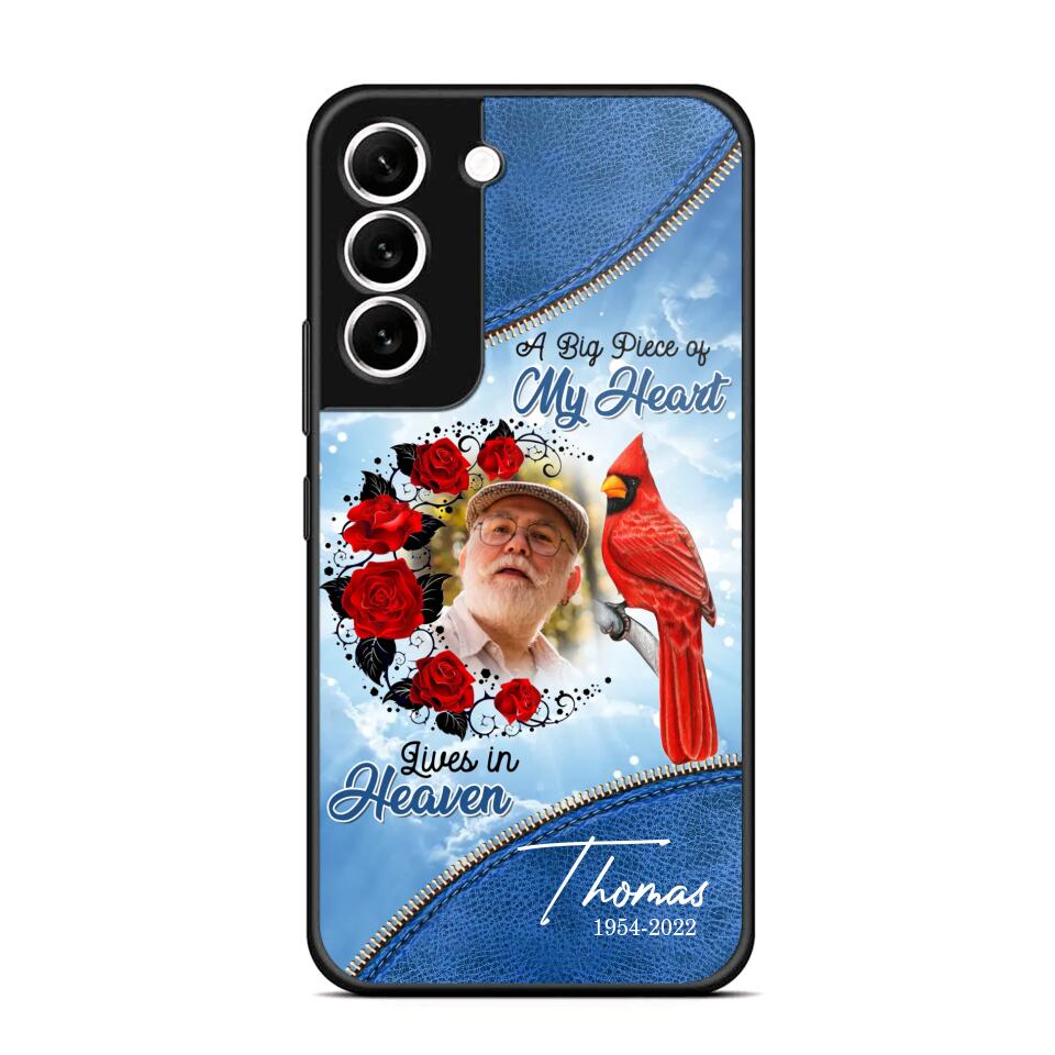 Personalized Upload Photo Memorial A Big Piece Of My Heart Lives in Heaven Phonecase Printed QTDT2103