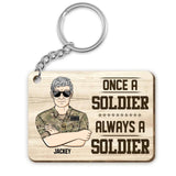 Personalized Once A Soldier Always A Soldier UK Veteran/Soldier Rank Camo & Old Man Keychain Printed 23MAR-DT21