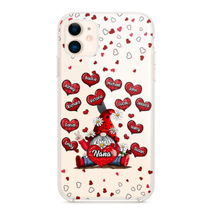 Personalized Grandma Nana Mom Aunt Kid Name Heart Hippie Silicon Phonecase QTDT2203