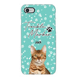 Personalized Upload Your Cat Photo Trouble Marker Cat Lovers Silicon Phonecase QTHQ2203