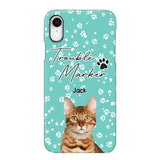 Personalized Upload Your Cat Photo Trouble Marker Cat Lovers Silicon Phonecase QTHQ2203