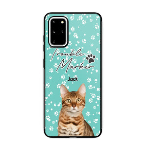 Personalized Upload Your Cat Photo Trouble Marker Cat Lovers Silicon Phonecase QTHQ2203