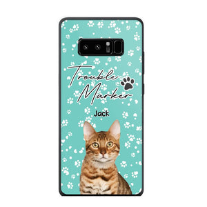 Personalized Upload Your Cat Photo Trouble Marker Cat Lovers Silicon Phonecase QTHQ2203