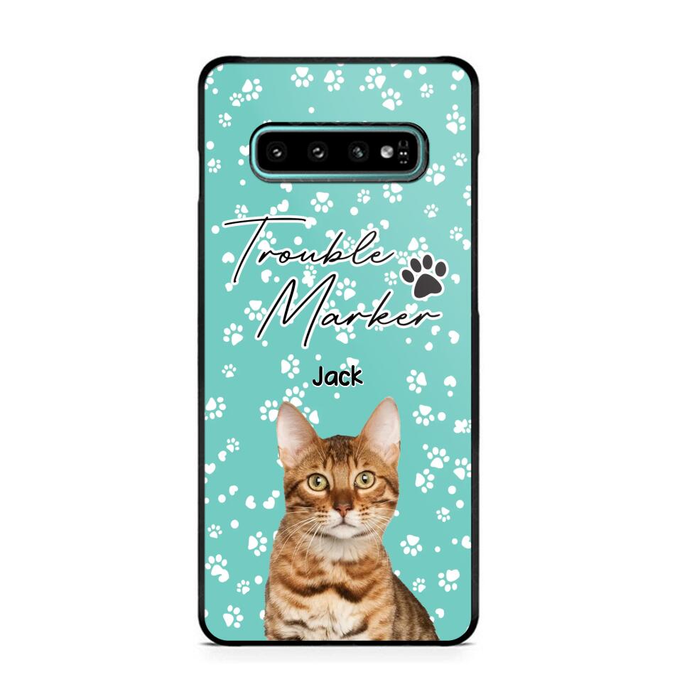 Personalized Upload Your Cat Photo Trouble Marker Cat Lovers Silicon Phonecase QTHQ2203