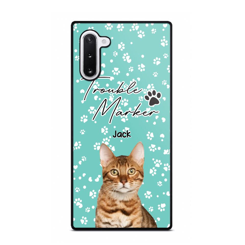 Personalized Upload Your Cat Photo Trouble Marker Cat Lovers Silicon Phonecase QTHQ2203