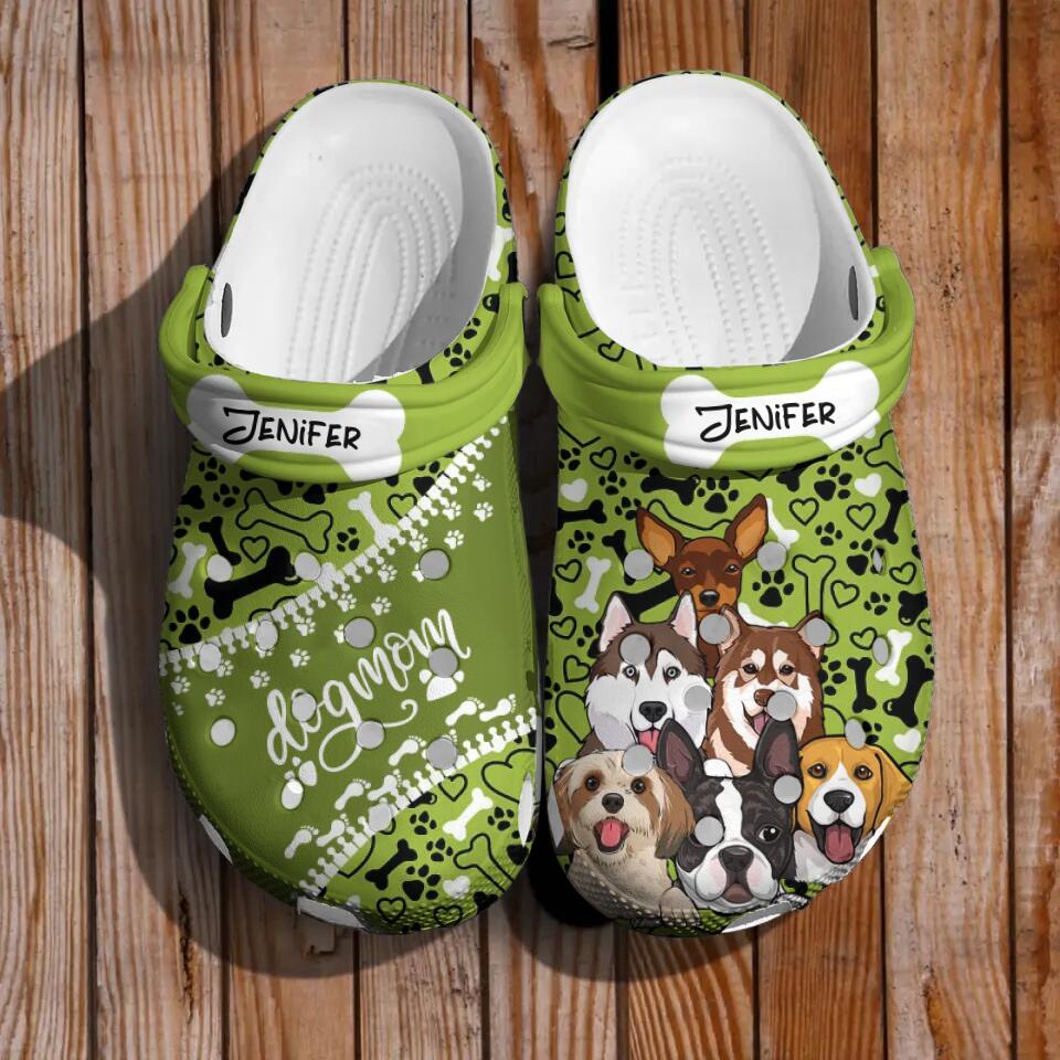 Personalized Dog Mom Dog Lovers Gift Clog Slipper Shoes Printed QTDT2203