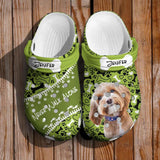 Personalized Upload Your Dog Photo Never Walk Alone Dog Lovers Gift Clog Slipper Shoes Printed QTDT2203