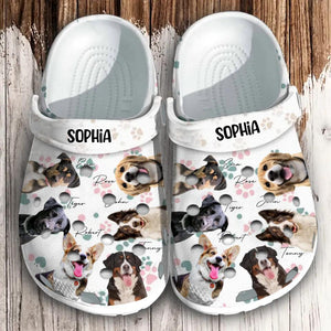 Personalized Upload Dog Photos Dog Lovers Paw Clog Slipper Shoes Printed 23MAR-HQ24