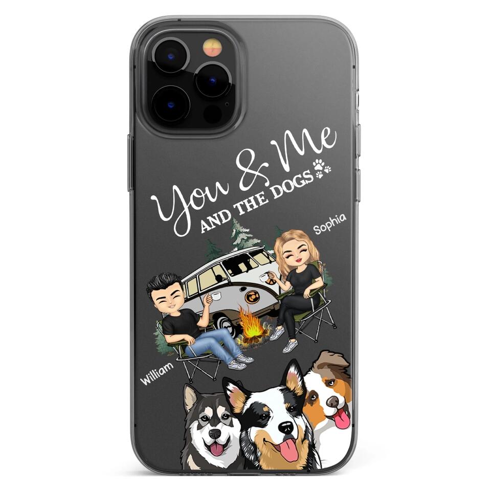 Personalized You & Me And The Dogs Couple Camping Dog Lovers Gift Silicon Phonecase PNHQ2403