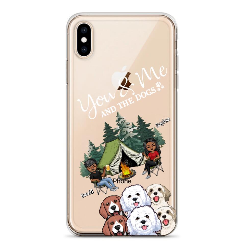 Personalized You & Me And The Dogs Couple Camping Dog Lovers Gift Silicon Phonecase PNHQ2403