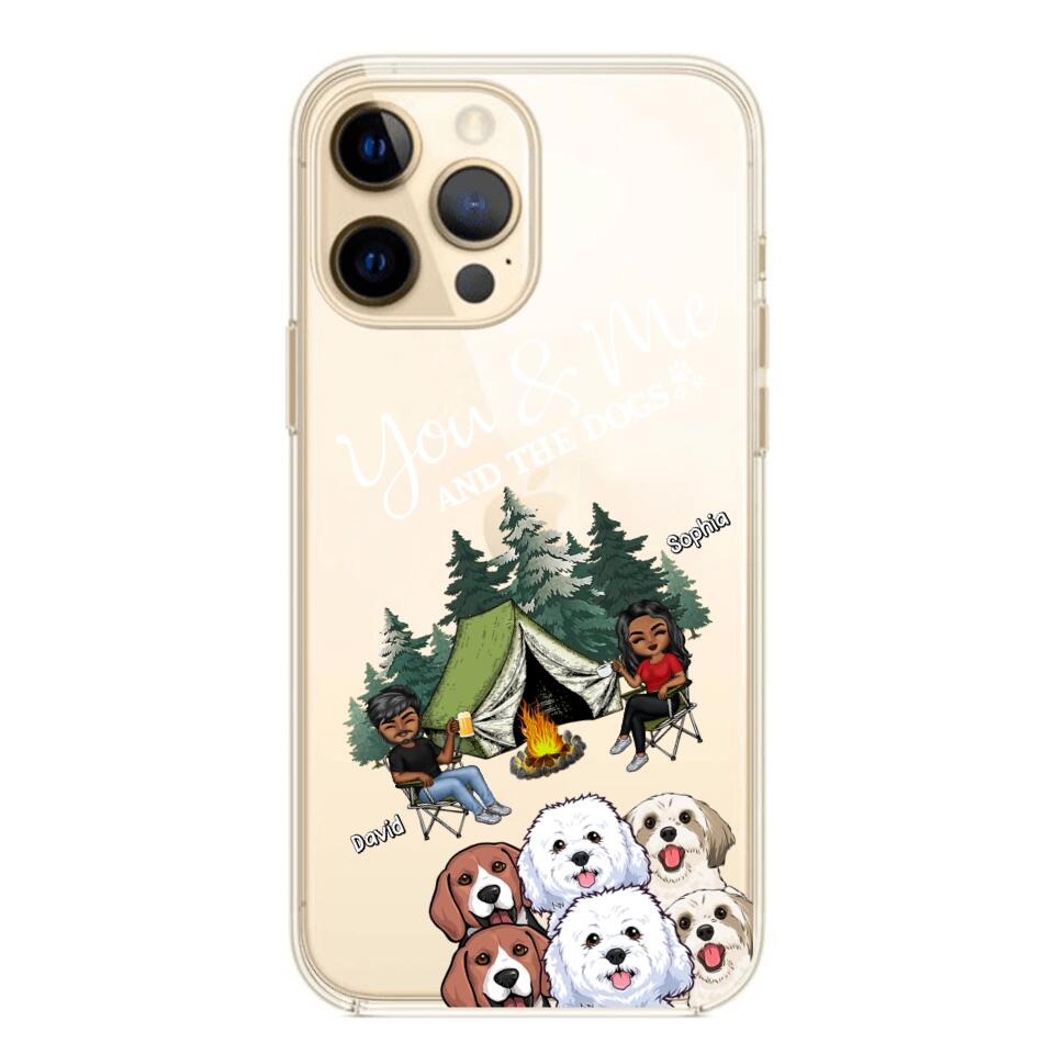 Personalized You & Me And The Dogs Couple Camping Dog Lovers Gift Silicon Phonecase PNHQ2403