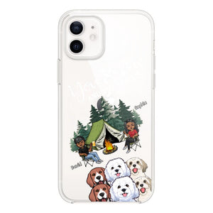 Personalized You & Me And The Dogs Couple Camping Dog Lovers Gift Silicon Phonecase PNHQ2403