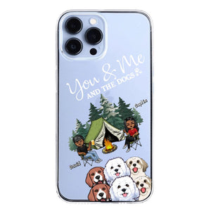 Personalized You & Me And The Dogs Couple Camping Dog Lovers Gift Silicon Phonecase PNHQ2403