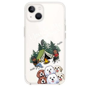 Personalized You & Me And The Dogs Couple Camping Dog Lovers Gift Silicon Phonecase PNHQ2403