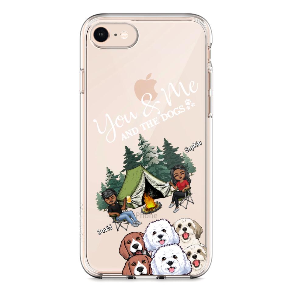 Personalized You & Me And The Dogs Couple Camping Dog Lovers Gift Silicon Phonecase PNHQ2403