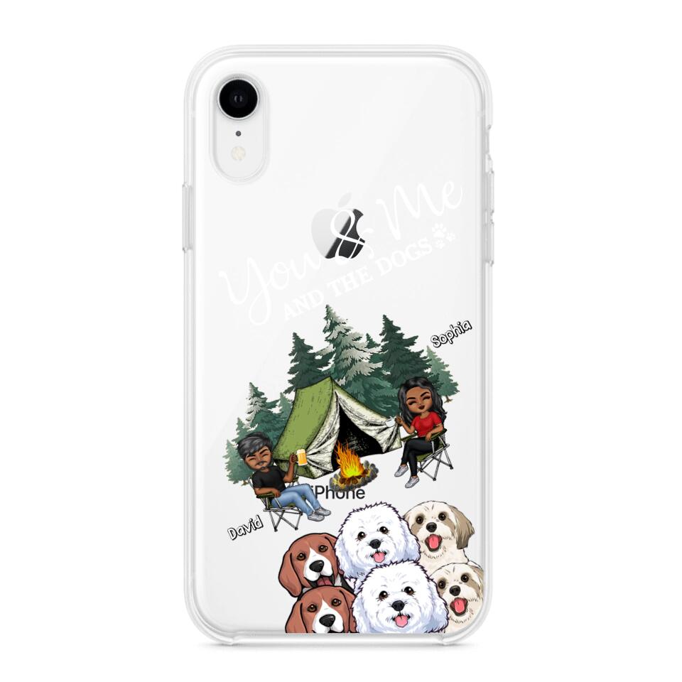 Personalized You & Me And The Dogs Couple Camping Dog Lovers Gift Silicon Phonecase PNHQ2403