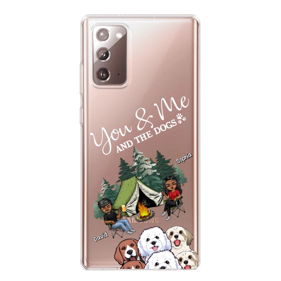 Personalized You & Me And The Dogs Couple Camping Dog Lovers Gift Silicon Phonecase PNHQ2403