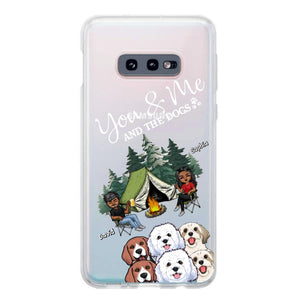 Personalized You & Me And The Dogs Couple Camping Dog Lovers Gift Silicon Phonecase PNHQ2403