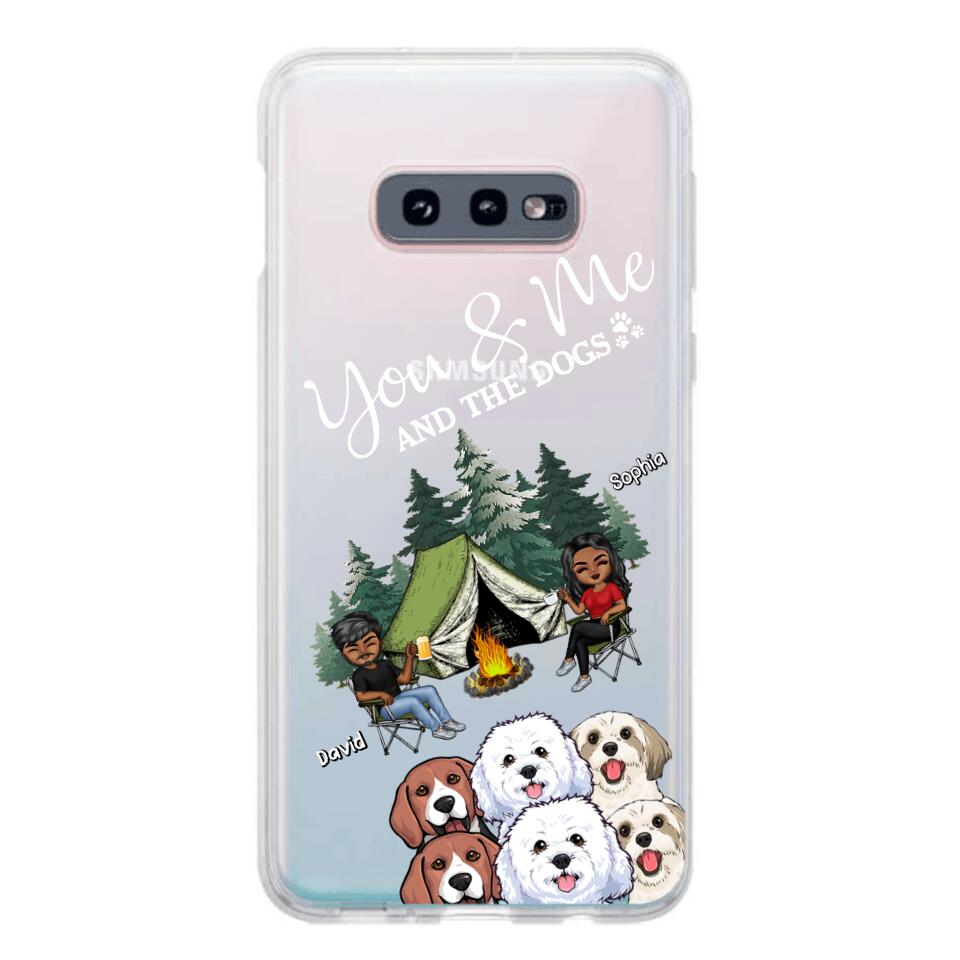 Personalized You & Me And The Dogs Couple Camping Dog Lovers Gift Silicon Phonecase PNHQ2403