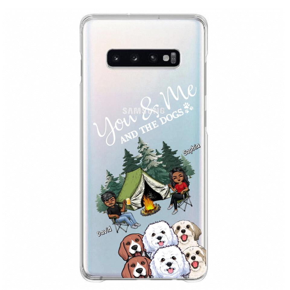 Personalized You & Me And The Dogs Couple Camping Dog Lovers Gift Silicon Phonecase PNHQ2403