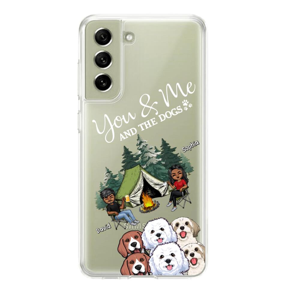 Personalized You & Me And The Dogs Couple Camping Dog Lovers Gift Silicon Phonecase PNHQ2403