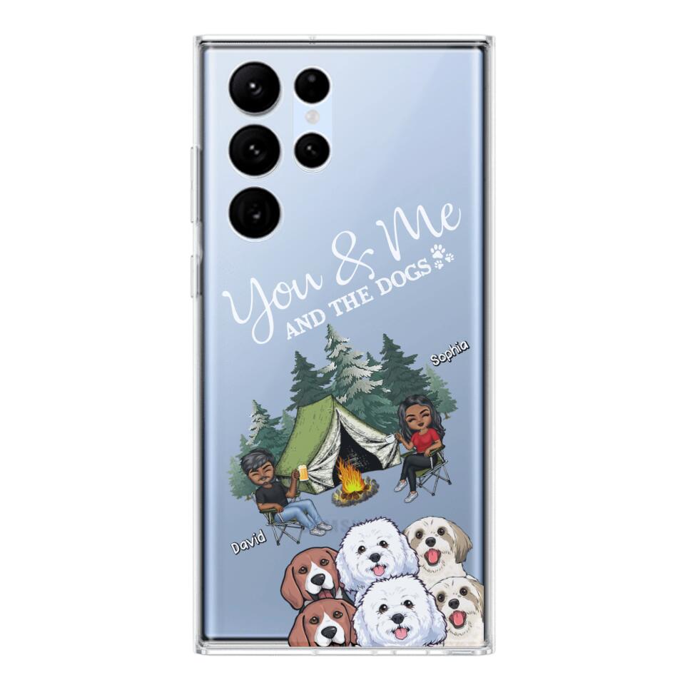 Personalized You & Me And The Dogs Couple Camping Dog Lovers Gift Silicon Phonecase PNHQ2403