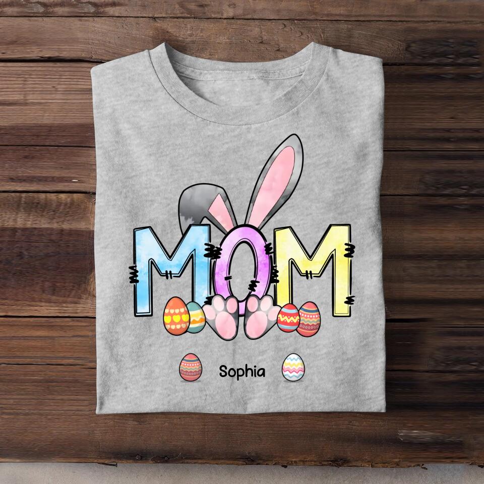 Personalized Mommy, Aunt, Grandmas Bunny Nickmane Tshirt Printed QTHQ2403