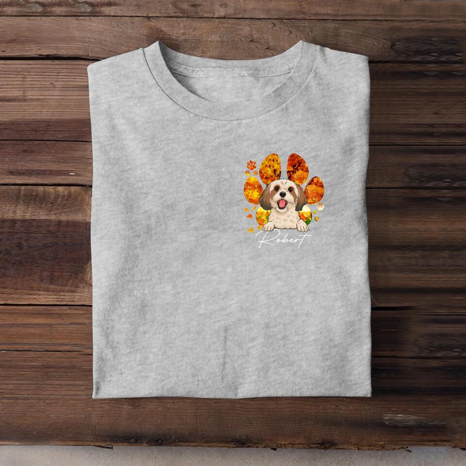 Personalized Dog Lovers Fall Paw Tshirt Printed PNHQ2703