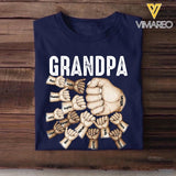 Personalized Grandpa Papa Pawpaw Kid Name Hand Tshirt Printed QTDT2703