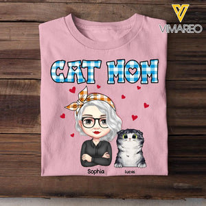 Personalized Cat Mom Fur Mama Cat Lovers Tshirt Printed 23MAR-HQ24