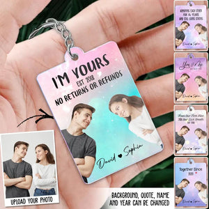 Personalized Upload Your Couple Photo Couple Gifts Acrylic Keychain Printed QTDT2803