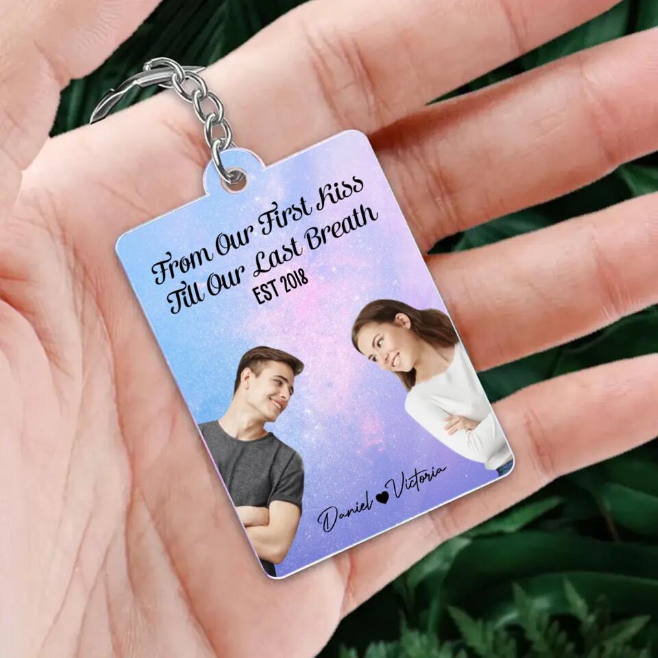 Personalized Upload Your Couple Photo Couple Gifts Acrylic Keychain Printed QTDT2803