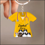 Personalized Nurse Loves Cat Uniform Acrylic Keychain Printed 23MAR-HQ29