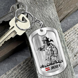 Personalized Austrian Firefighter Once A Firefighter Always A Firefighter Keychain Printed 23MAR-HQ29