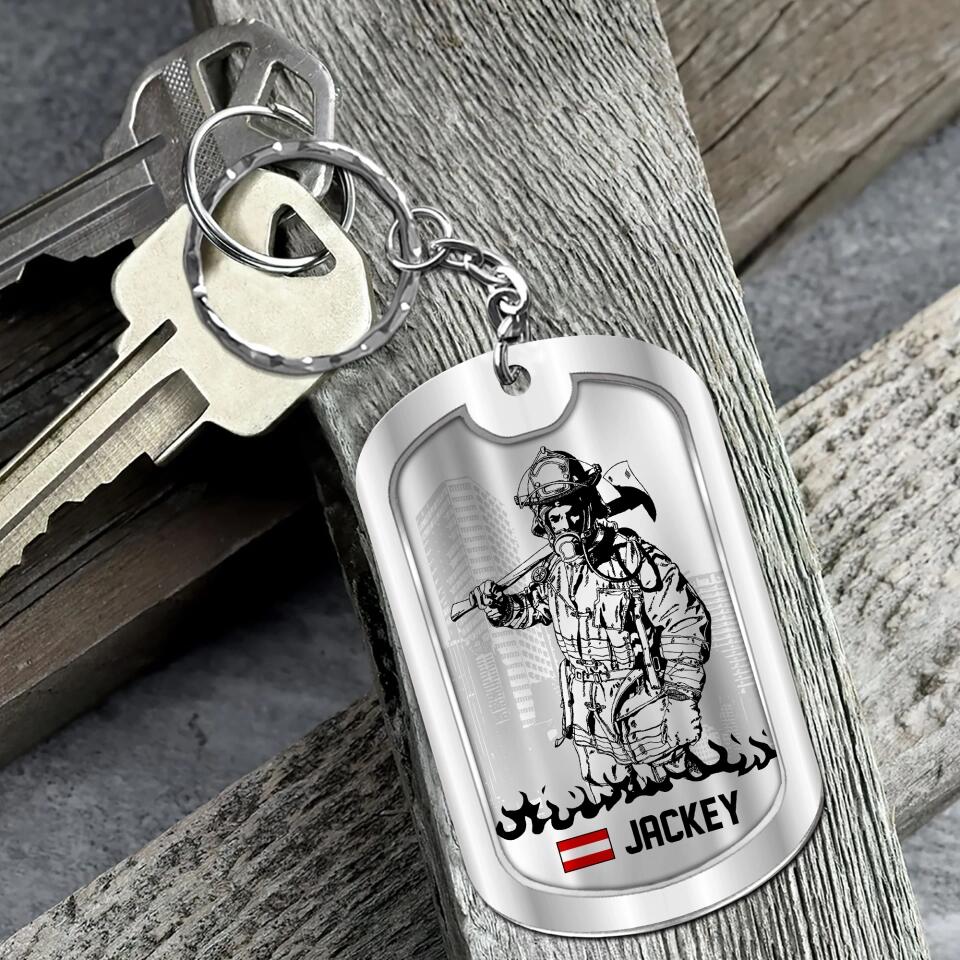 Personalized Austrian Firefighter Once A Firefighter Always A Firefighter Keychain Printed 23MAR-HQ29