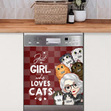 Personalized Just A Girl Who Loves Cats Dishwasher QTDT3003