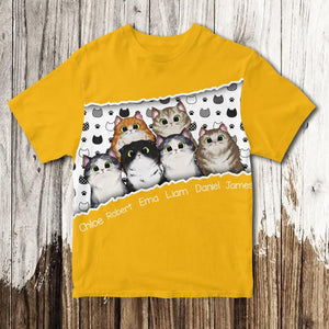 Personalized Cats & Name Cat Lovers Gift Tshirt 3D Printed PNHQ3103