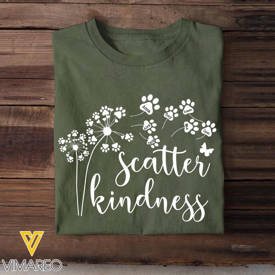 Personalized Scatter Kindness Pet Name Flowers Tshirt Printed QTBQT3103