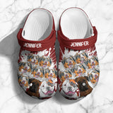 Personalized Dog Lovers Colorful Clog Slipper Shoes Printed 23APR-DT01