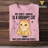 Personalized My Spirit Animal Is A Grumpy Cat Cat Lovers Tshirt Printed QTDT0104