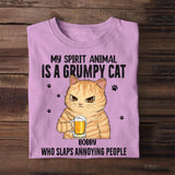 Personalized My Spirit Animal Is A Grumpy Cat Cat Lovers Tshirt Printed QTDT0104