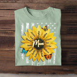 Personalized Grandma Mom Aunt Nana Sunflower Kid Name Tshirt Printed QTHQ0404