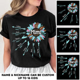 Personalized Grandma & Kid's Name Arrow Sunflower Colorful Tshirts Printed 23APR-HQ04