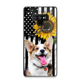 Personalized Upload Your Dog Photo & Name Sunflower Phonecase Printed QTHQ0504