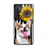 Personalized Upload Your Dog Photo & Name Sunflower Phonecase Printed QTHQ0504