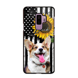 Personalized Upload Your Dog Photo & Name Sunflower Phonecase Printed QTHQ0504