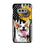 Personalized Upload Your Dog Photo & Name Sunflower Phonecase Printed QTHQ0504